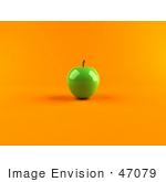 #47079 Royalty-Free (Rf) Illustration Of A 3d Green Apple With Light Shining Off Of The Skin - Version 2
