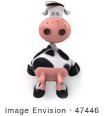 #47446 Royalty-Free (Rf) Illustration Of A 3d Dairy Cow Mascot With Udders
