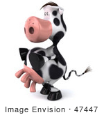 #47447 Royalty-Free (Rf) Illustration Of A 3d Dairy Cow Mascot Facing Left