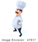 #47917 Royalty-Free (Rf) Illustration Of A 3d Head Chef Mascot Standing And Facing Left