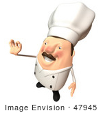 #47945 Royalty-Free (Rf) Illustration Of A 3d Chubby Executive Chef Mascot Gesturing The A Ok Sign - Version 5