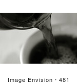 #481 Black And White Picture Of Espresso Coffee Pouring Into A Cup