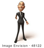 #48122 Royalty-Free (Rf) Illustration Of A 3d White Collar Businessman Mascot Pointing His Fingers Like A Gun - Version 5