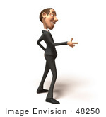 #48250 Royalty-Free (Rf) Illustration Of A 3d White Collar Businessman Mascot Pointing His Fingers Like A Gun - Version 4