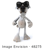 #48275 Royalty-Free (Rf) Illustration Of A 3d Jack Russell Terrier Dog Mascot With Dark Shades