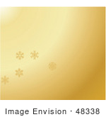 #48338 Clip Art Illustration Of A Golden Background With Faint Snowflakes