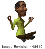 #48649 Royalty-Free (Rf) Illustration Of A 3d Black Man Mascot Meditating - Version 1