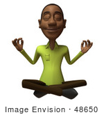 #48650 Royalty-Free (Rf) Illustration Of A 3d Black Man Mascot Meditating - Version 2