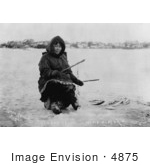 #4875 Eskimo Fishing In Ice