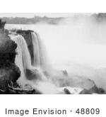 #48809 Royalty-Free Stock Photo Of A View Of Horseshoe Falls From Goat Island At Niagara Falls