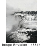 #48814 Royalty-Free Stock Photo Of Snow And Ice At The Top Of American Falls In Winter Niagara Falls