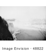 #48822 Royalty-Free Stock Photo Of Ice At The Bottom Of Horseshoe Falls As Seen From Goat Island Niagara Falls