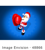 #48866 Royalty-Free (Rf) Illustration Of A 3d Santa Claus Mascot Holding A Red Love Heart - Version 2