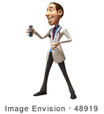#48919 Royalty-Free (Rf) Illustration Of A 3d White Male Doctor Holding A Cell Phone - Version 5