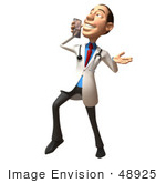 #48925 Royalty-Free (Rf) Illustration Of A 3d White Male Doctor Holding A Cell Phone - Version 6