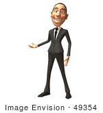 #49354 Royalty-Free (Rf) Illustration Of A 3d Caucasian Businessman Presenting