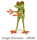 #49536 Royalty-Free (Rf) Illustration Of A 3d Red Eyed Tree Frog Presenting