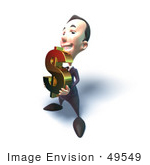 #49549 Royalty-Free (Rf) Illustration Of A 3d Businessman Mascot Holding A Dollar Symbol - Version 4