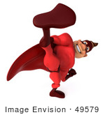 #49579 Royalty-Free (Rf) Illustration Of A 3d Red Superhero Kicking Hard - Version 1