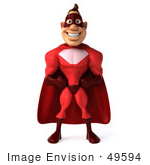 #49594 Royalty-Free (Rf) Illustration Of A 3d Red Superhero Standing - Pose 1