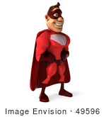 #49596 Royalty-Free (Rf) Illustration Of A 3d Red Superhero Standing - Pose 2