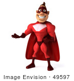 #49597 Royalty-Free (Rf) Illustration Of A 3d Red Superhero Gesturing - Pose 1