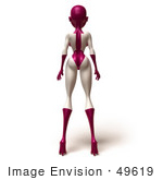 #49619 Royalty-Free (Rf) Illustration Of A 3d Superwoman Standing And Facing Away - Version 2
