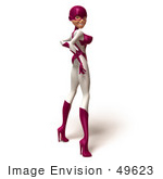 #49623 Royalty-Free (Rf) Illustration Of A 3d Superwoman Facing Right And Looking Back