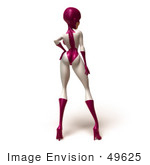 #49625 Royalty-Free (Rf) Illustration Of A 3d Superwoman Standing And Facing Away - Version 1