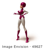 #49627 Royalty-Free (Rf) Illustration Of A 3d Superwoman Standing And Facing Left - Version 2