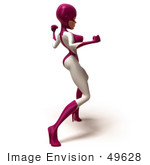 #49628 Royalty-Free (Rf) Illustration Of A 3d Superwoman Fighting - Version 3