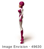 #49630 Royalty-Free (Rf) Illustration Of A 3d Superwoman Standing And Facing Left - Version 1