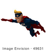 #49631 Royalty-Free (Rf) Illustration Of A 3d Superman Flying - Version 1