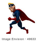 #49633 Royalty-Free (Rf) Illustration Of A 3d Superman Running