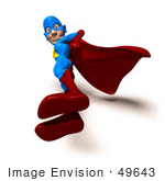 #49643 Royalty-Free (Rf) Illustration Of A 3d Masked Superhero Standing And Looking Down