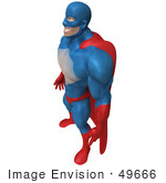 #49666 Royalty-Free (Rf) Illustration Of A 3d Powerful Superhero Standing And Facing Left