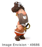 #49686 Royalty-Free (Rf) Illustration Of A 3d Pirate Facing Right