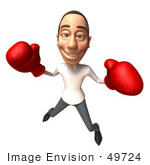 #49724 Royalty-Free (Rf) Illustration Of A 3d Young White Man Boxing - Version 1