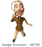 #49735 Royalty-Free (Rf) Illustration Of A 3d White Man Using A Magnifying Glass - Version 3