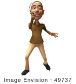 #49737 Royalty-Free (Rf) Illustration Of A 3d White Man Using A Magnifying Glass - Version 1