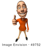 #49752 Royalty-Free (Rf) Illustration Of A 3d White Man Giving The Thumbs Up