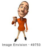 #49753 Royalty-Free (Rf) Illustration Of A 3d White Man Giving The Thumbs Down
