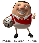 #49756 Royalty-Free (Rf) Illustration Of A 3d Chubby Soccer Player Holding A Ball - Version 3