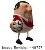 #49757 Royalty-Free (Rf) Illustration Of A 3d Chubby Soccer Player Holding A Ball - Version 2