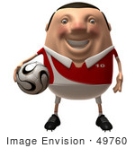 #49760 Royalty-Free (Rf) Illustration Of A 3d Chubby Soccer Player Holding A Ball - Version 1