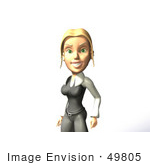 #49805 Royalty-Free (Rf) Illustration Of A 3d Blond Businesswoman Mascot Smiling - Version 1