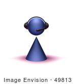 #49813 Royalty-Free (Rf) Illustration Of A 3d Purple Avatar Character Wearing A Headset - Version 1