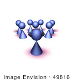 #49816 Royalty-Free (Rf) Illustration Of A 3d Group Of Purple Avatar People In A Meeting - Version 5