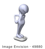 #49880 Royalty-Free (Rf) Illustration Of A 3d Human Like Character Mascot Standing On A Scale - Version 3