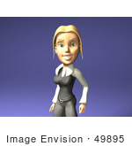 #49895 Royalty-Free (Rf) Illustration Of A 3d Blond Businesswoman Mascot Smiling - Version 2